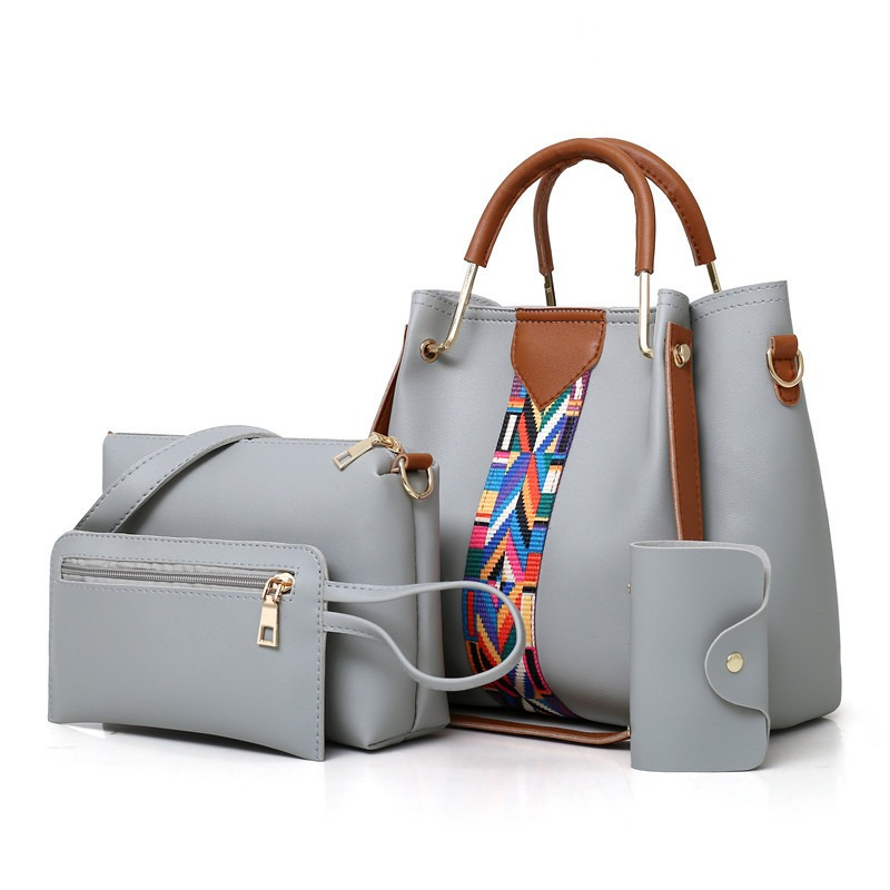 Genuine Leather Handbag Manufacturer Factories Custom Wholesale OEM/ODM Low MOQ Real Cowhide Wide Strap Bucket Bag Set of 3