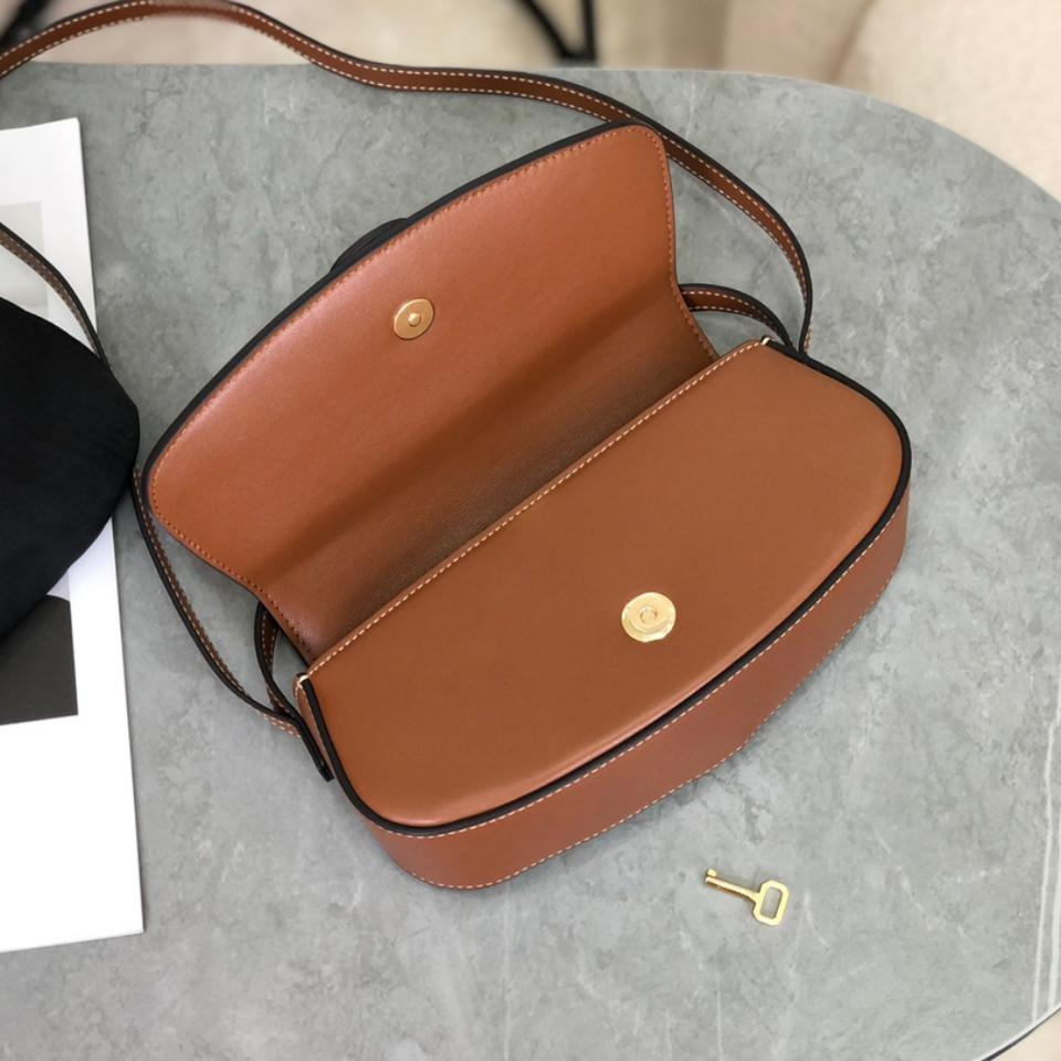 Luxury Designer Inspired Crossbody Purse for Women Office Daily Caramel Brown Padlock Flap Shoulder Bag