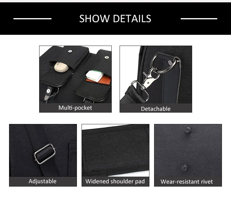 Stylish Black Men's Business Travel Bag for Professionals