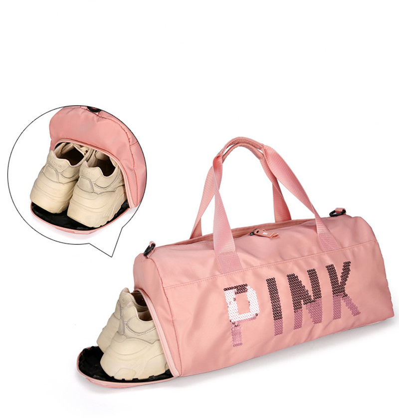 Stylish Multi-Compartment Gym Bag with Sequins for Active Lifestyles