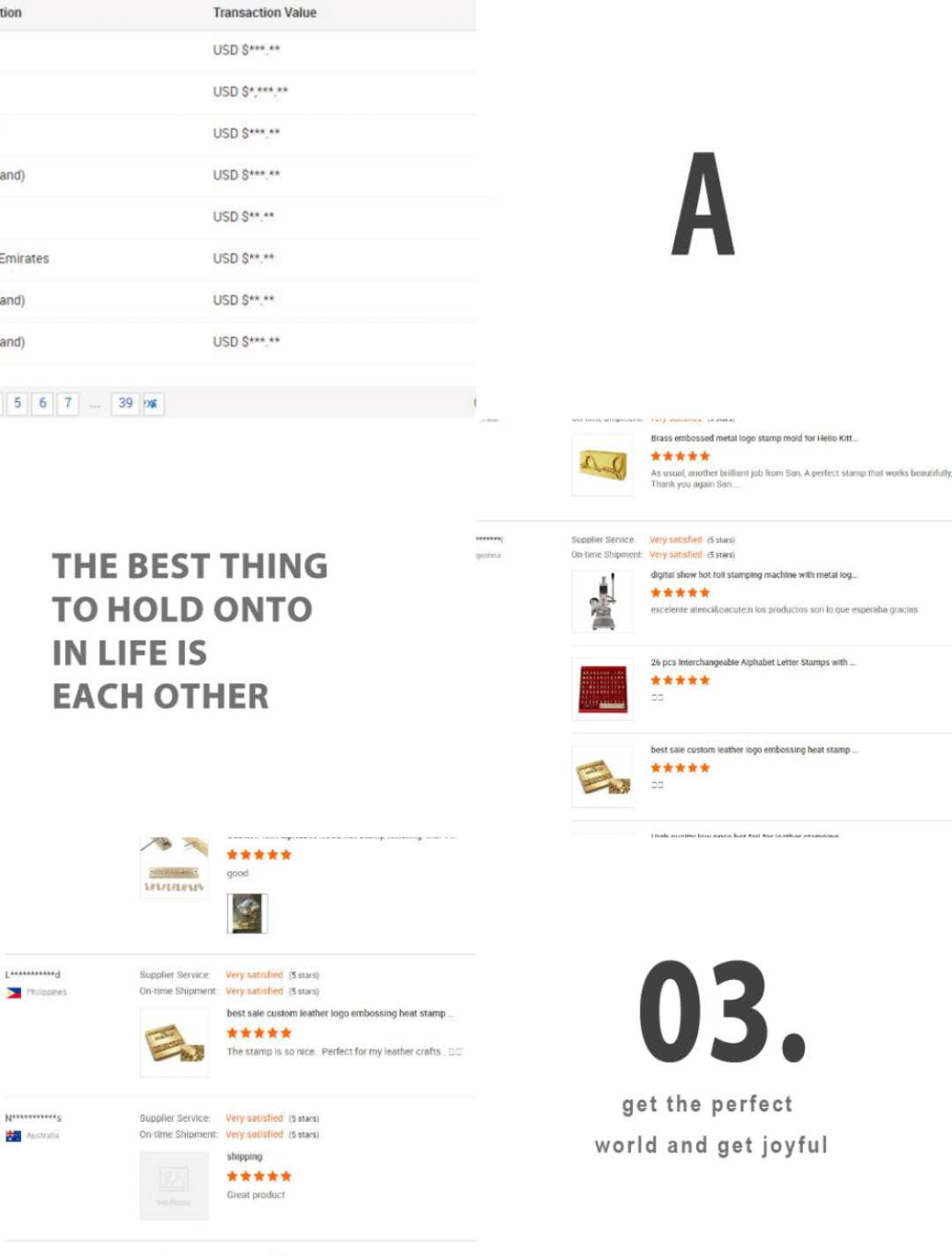 Customer review and feedback chat screenshot