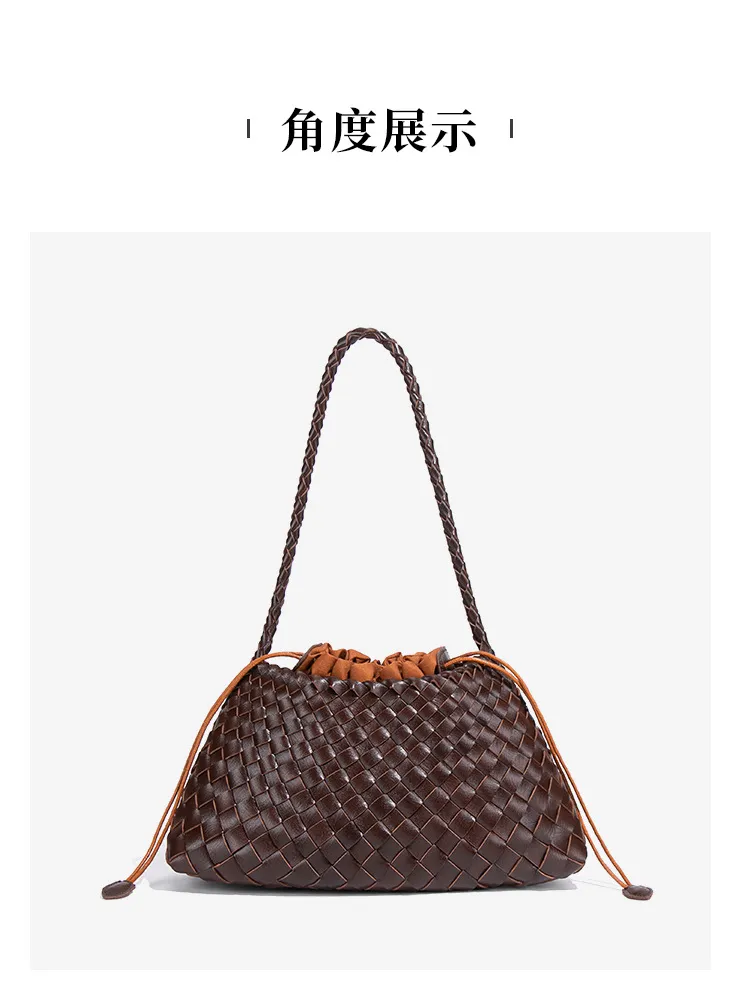 Trendy Chic Ladies Elegantdesigner Shoulder Vegan Leather Fashion Retro Casual High Quality Woven Handbag Braided Luxury Women Premium Bag