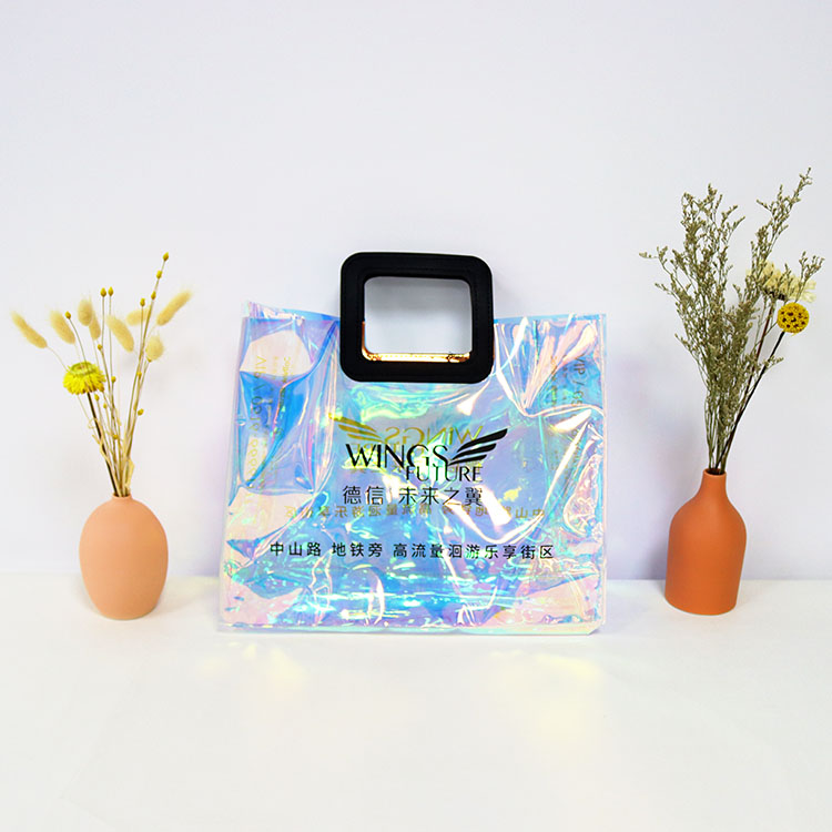 Private Label Eco Friendly Transparent Little Handbag Casual Promotional Waterproof Women Tote Transparent Custom PVC Bag