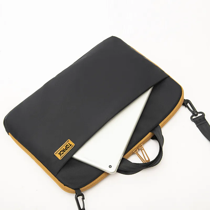 Large Capacity Black Twill Ladies Briefcase Detail 3