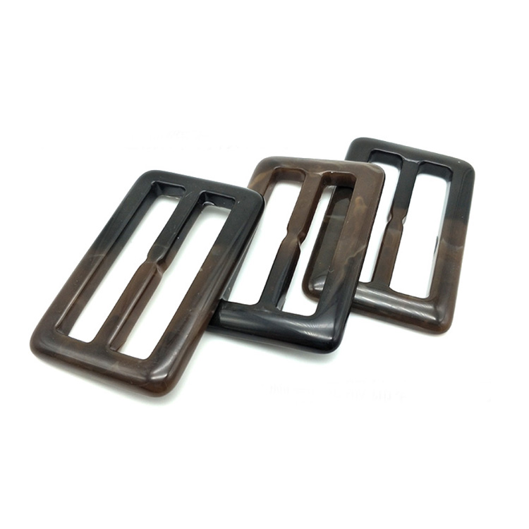 Oem Odm Support Classic Style Garment Accessories Tri Glide Resin Polyester Rectangle Buckle for Coat Belt
