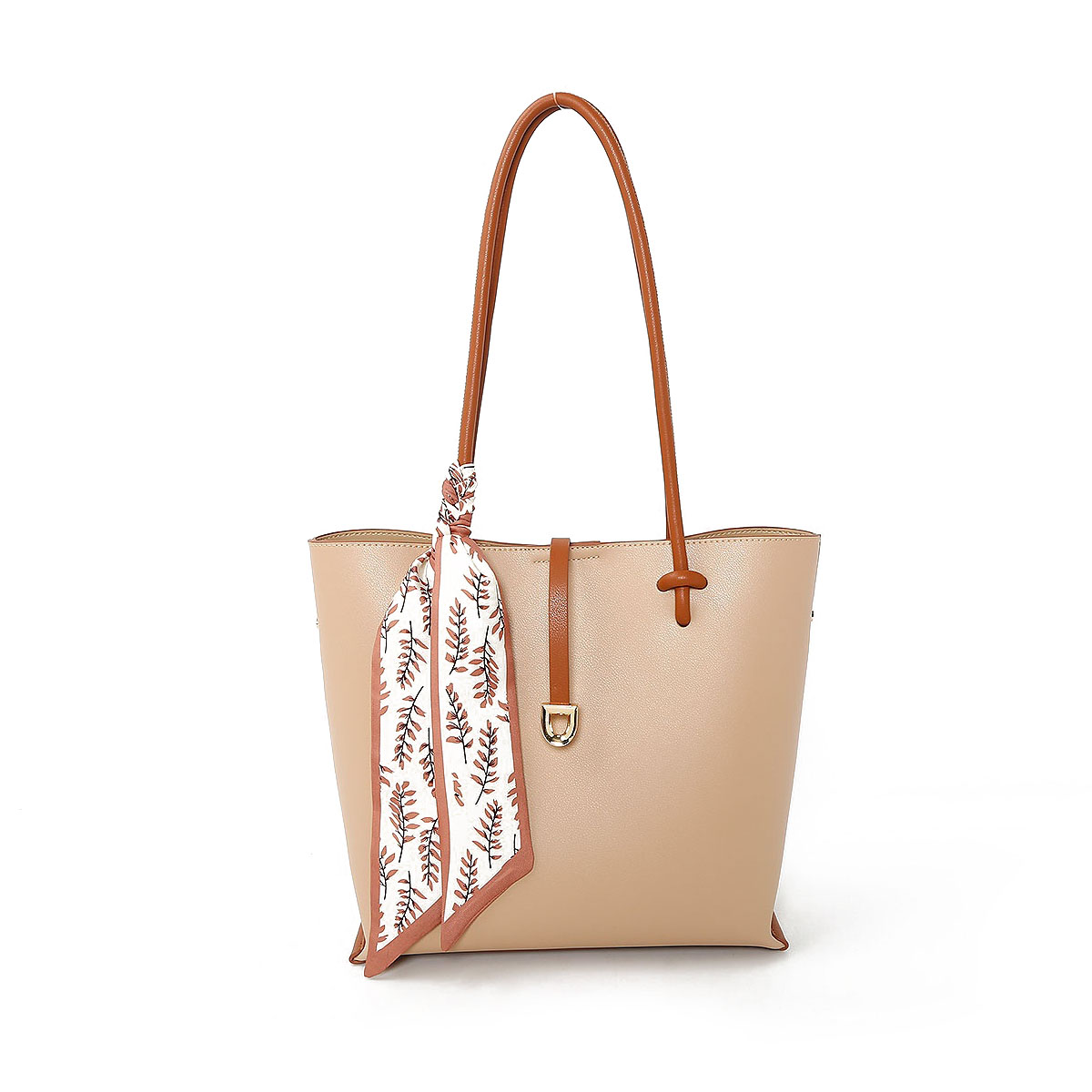 OEM ODM Factory High Quality Brand New Luxurious Waterproof PVC Ladies Handbag with Silk Scarf Handle and Carrying Bag