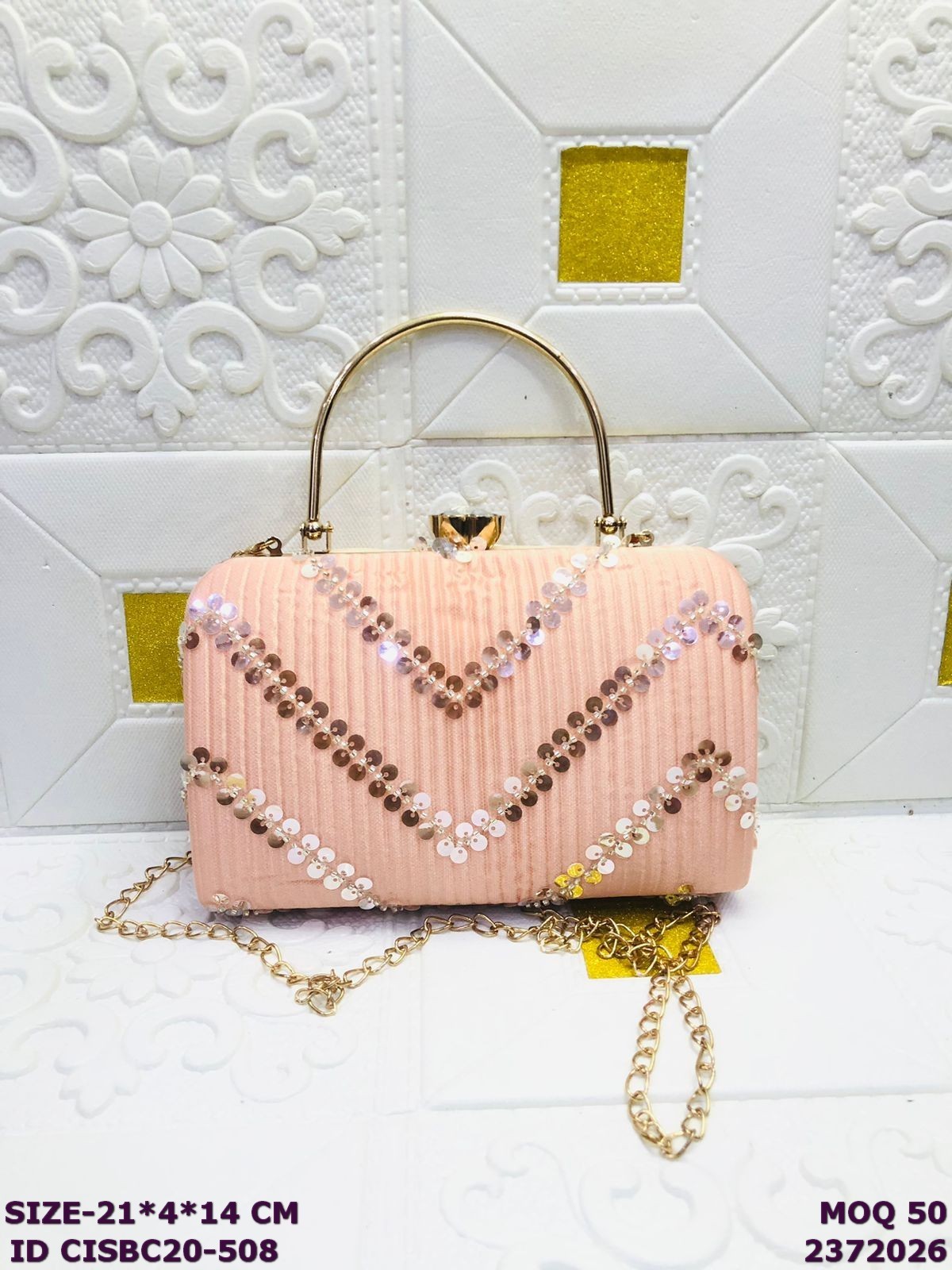 Metallic Frame Clutch Close-up