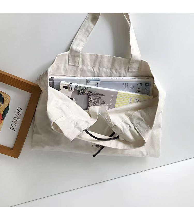 Wholesale Small MOQ Eco-friendly Reusable Nature Custom logo Print Drawstring Bag Shopping Tote Bag Canvas Cotton Bag