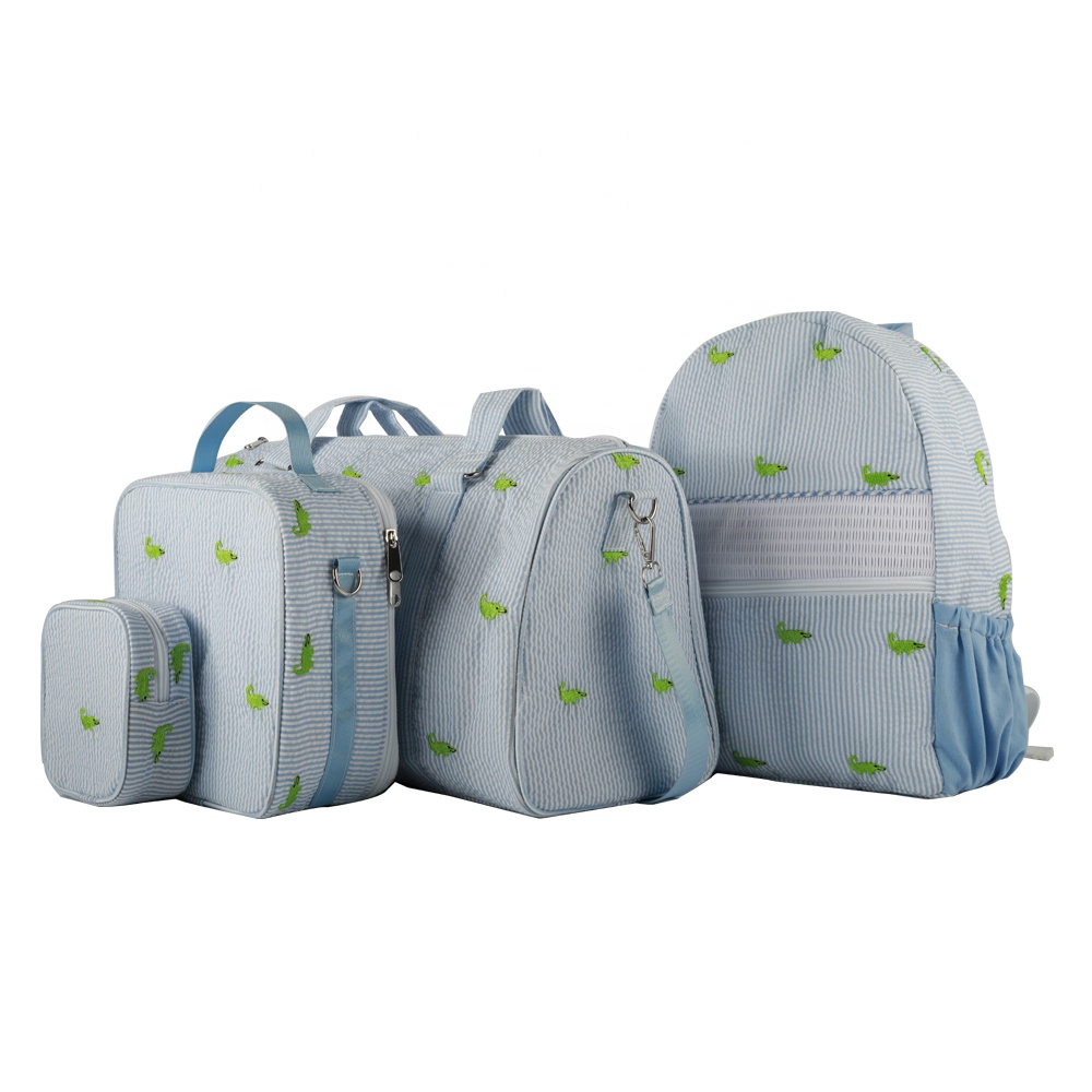 Puresun Kids Backpack Collections Travel Bag Kids Duffle Bags with Seersucker Fabric