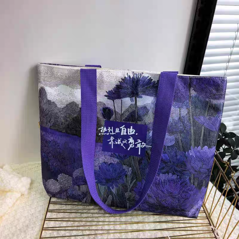 Personalized Single Shoulder Creative Shopping Bag Customized Logo Pattern DuPont Tote for Artistic Fashion Accessories