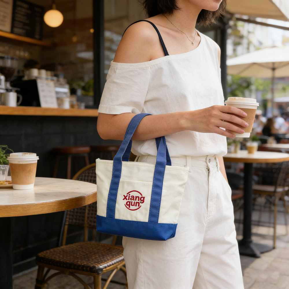 Customized High Quality Embroidery Printed Shopping Mini Canvas Bag Custom Reusable Tote for Women Cotton Bags