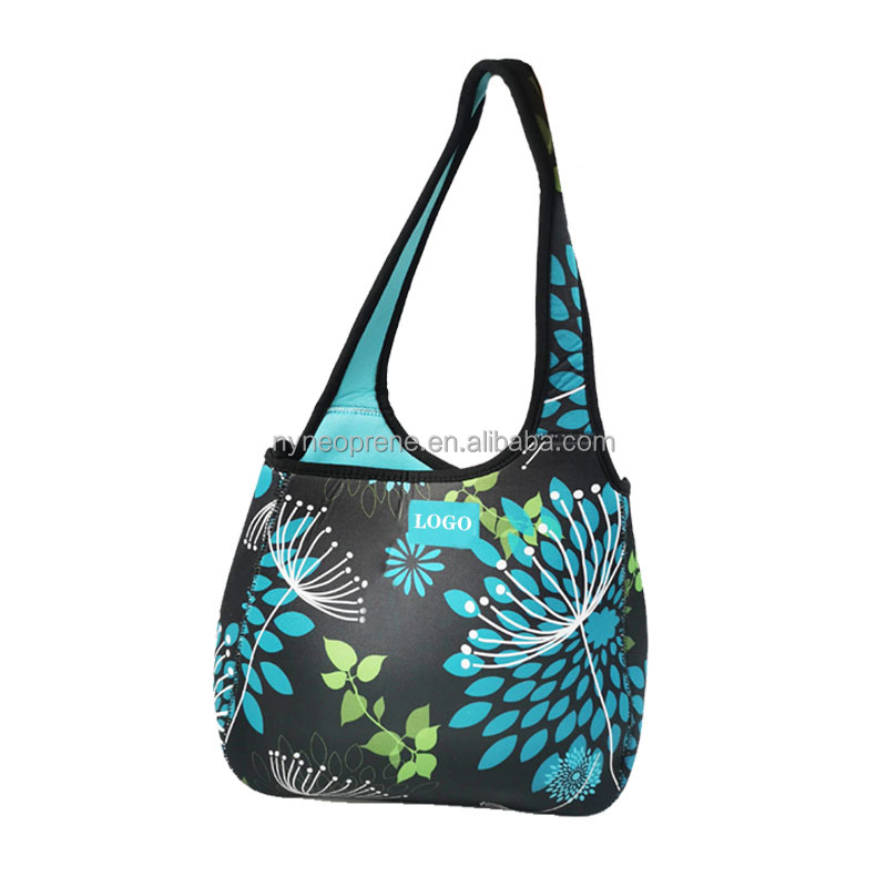 OEM Elegant Custom Printing Ladies Handbags Casual Bag Handbag Waterproof Neoprene Women Shoulder Messenger Bag Purse Pouch