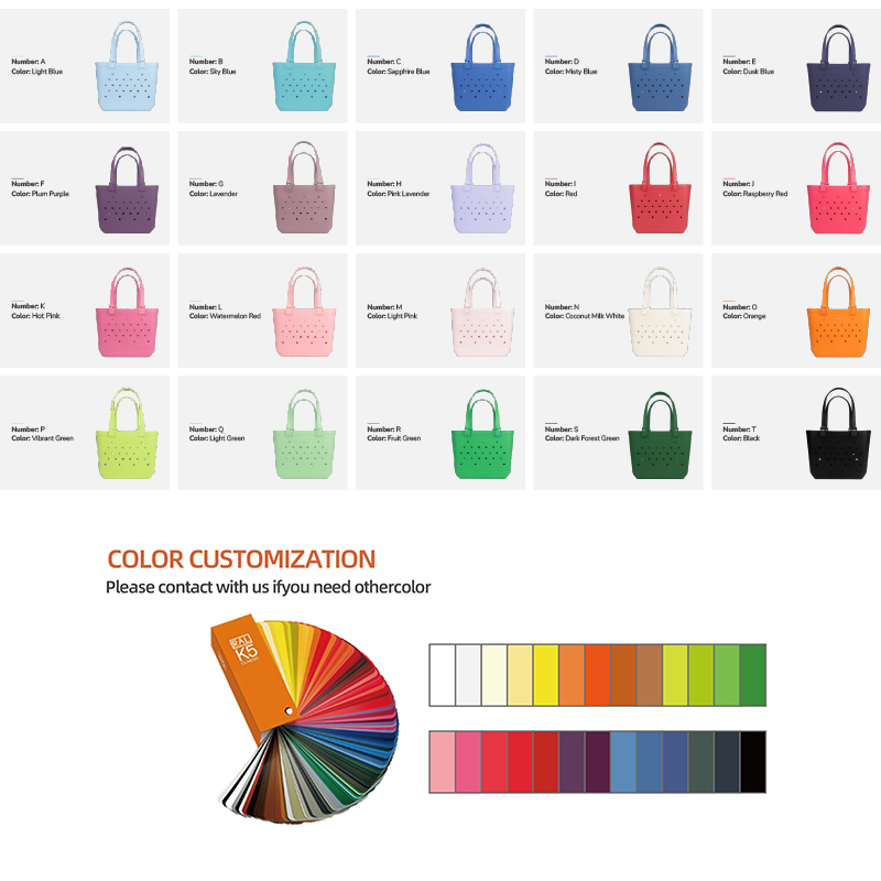 Custom logo Factory Oem Odm Wholesale Eva Designer Diy Small Silicone Beach Bags Eva Beach Tote Bag Waterproof Eva Silicone Bag