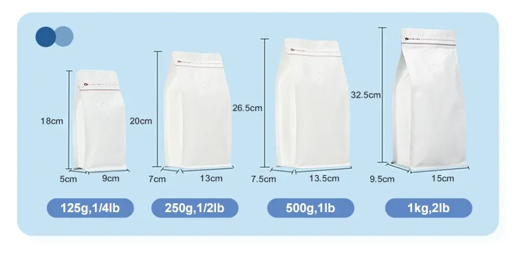 Eco-Friendly Flat Bottom Custom Coffee Bags