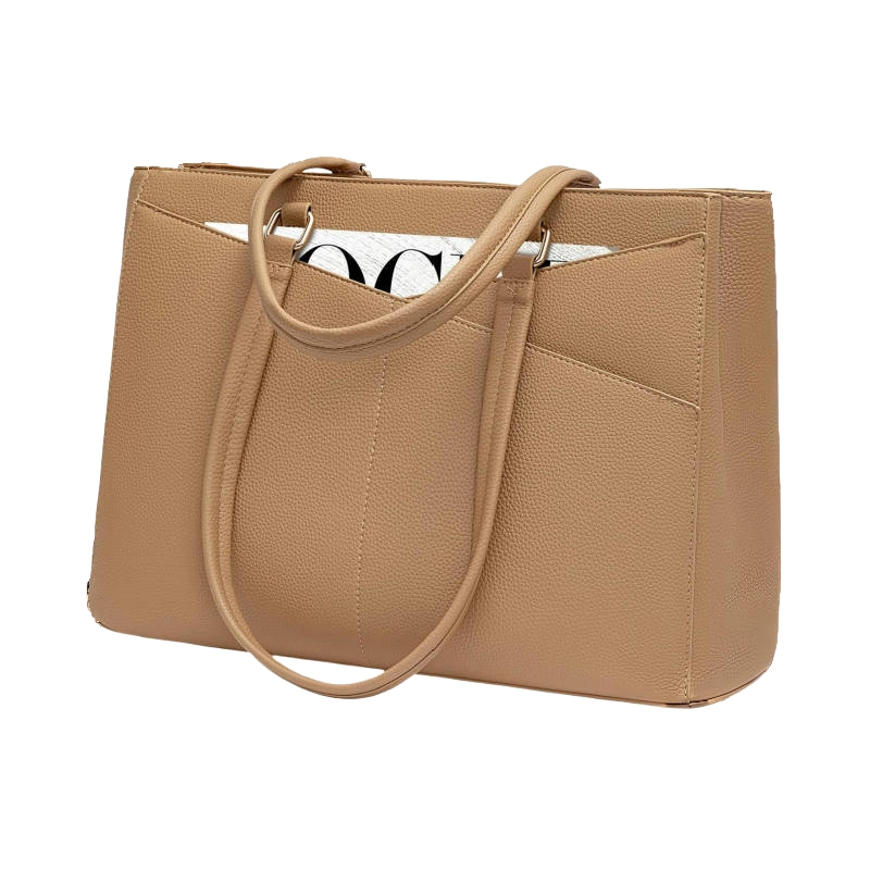 Laptop Bag for Women 15.6 Inch Laptop Tote Bag Waterproof Leather Computer Bag Large Lightweight Briefcase Professional Business Office Work Bag