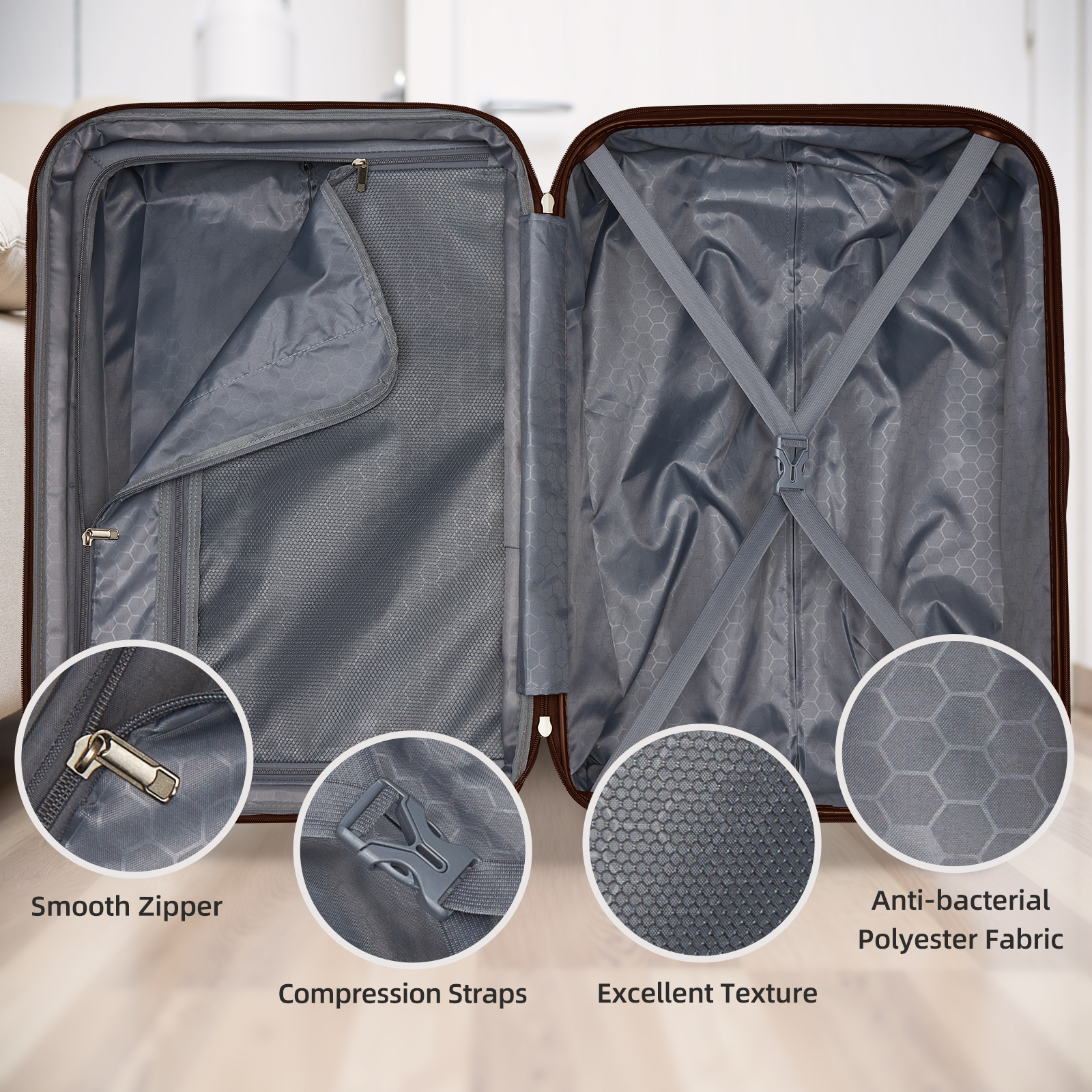Stylish Mocha-Brown Luggage Sets: a Complete Collection of Durable Suitcases, Versatile Travel Bags, and Compact Valises