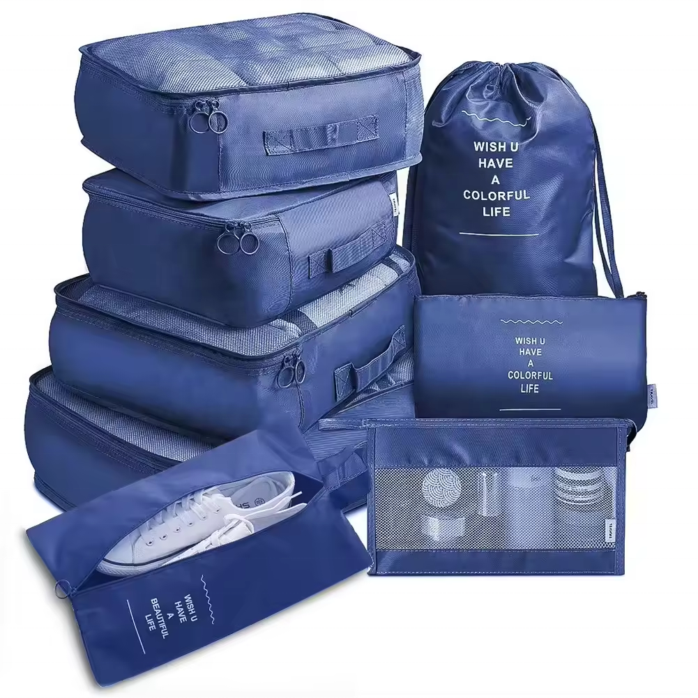 2024 New Collection Wholesale 7-in-1 Cubic Suitcase Multi-Colour Oxford Travel Bag Set Lightweight Durable Fashionable Style