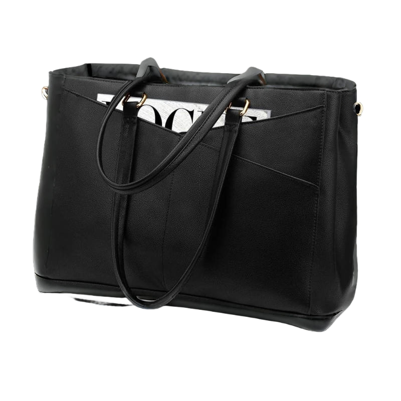 Laptop Bag for Women 15.6 Inch Laptop Tote Bag Waterproof Leather Computer Bag Large Lightweight Briefcase Professional Business Office Work Bag
