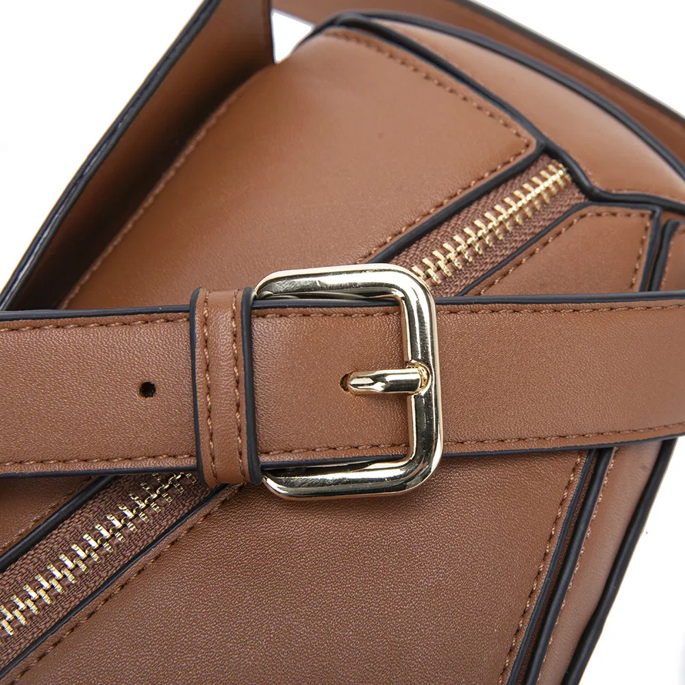 Soft Leather Geometric Patchwork Women Bag Handheld Pillow Shoulder Crossbody Bag Large Capacity