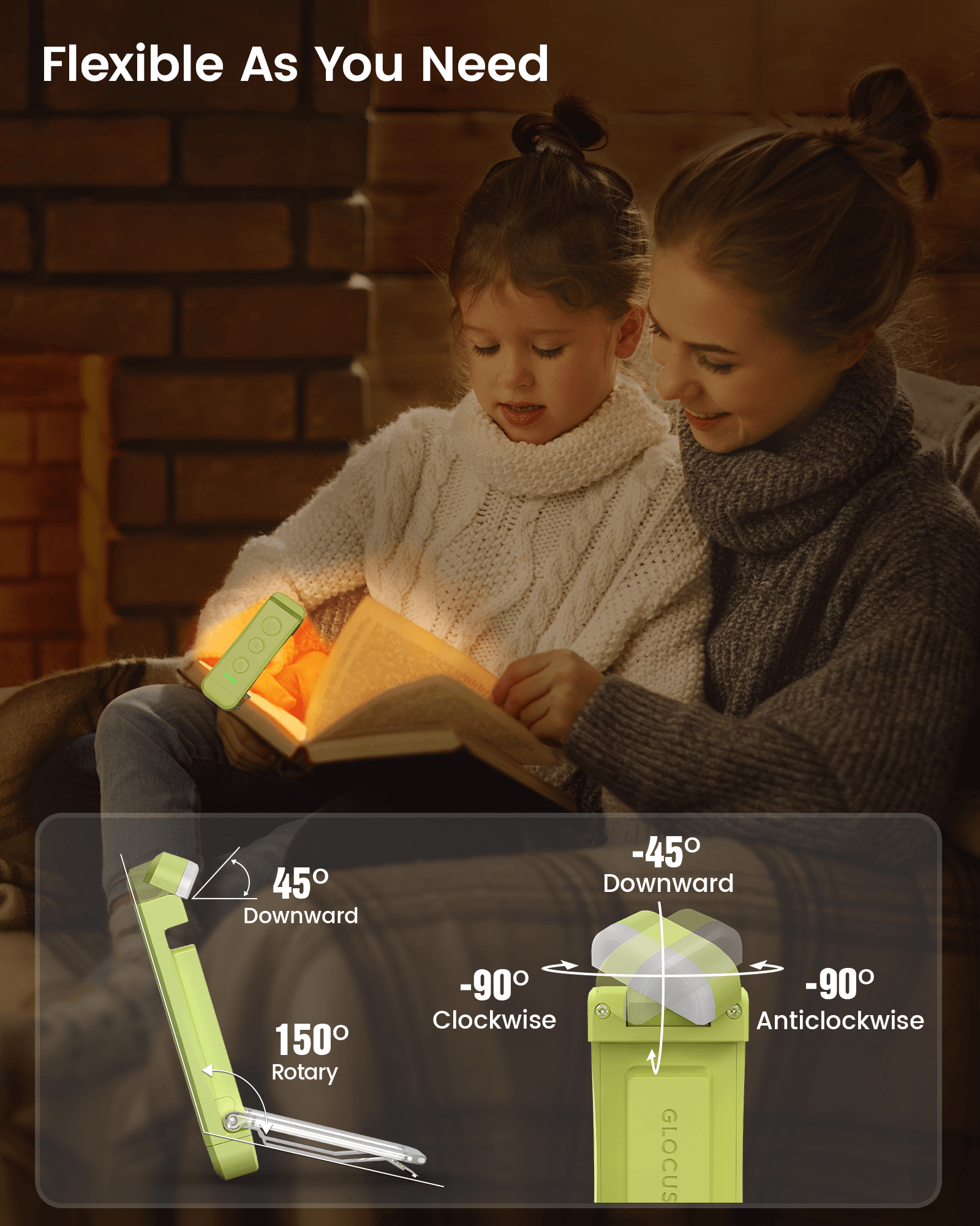 Wholesale Portable Bookmark Led Reading Lights Clip Daylight/Warm/Amber Adjustable Mini Clip On Usb Rechargeable Book Light