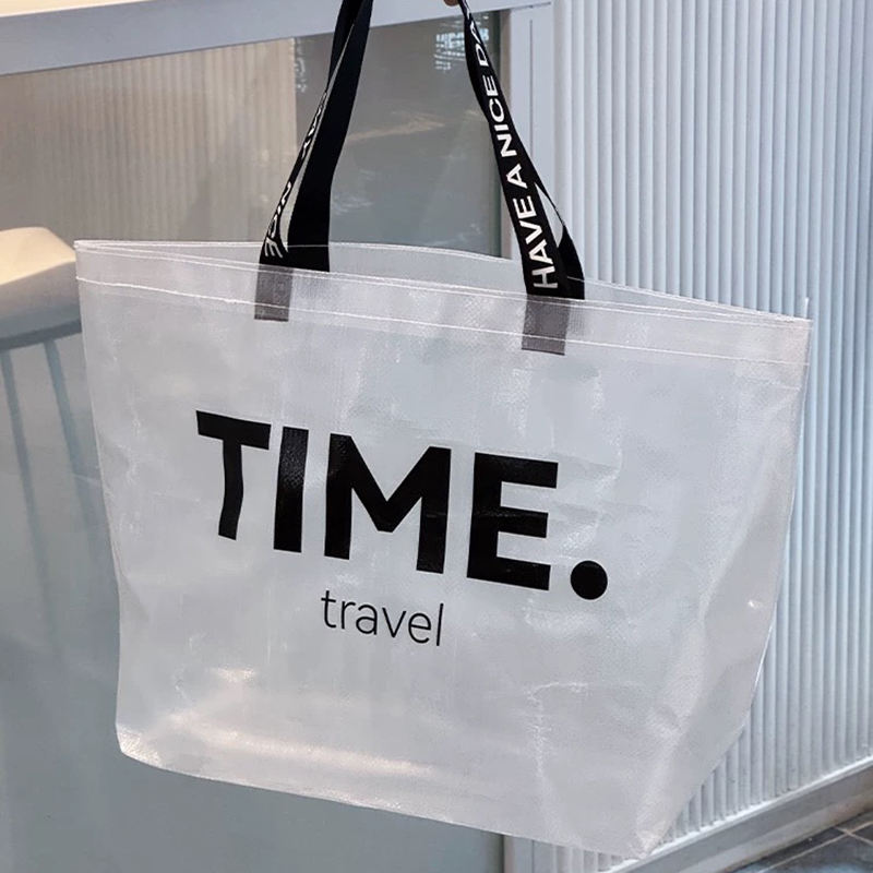 Wholesale Customized Transparent Waterproof Recyclable Laminated PP Woven Shopping Bag Environmentally Friendly Shopping Bag
