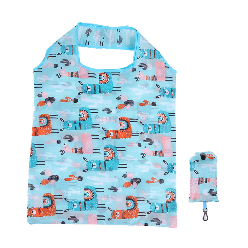 SJ-GB2047 Portable Cartoon Animal Printing Grocery Bag Reusable Folding Shopping Bag Eco-friendly Supermarket Tote Bags
