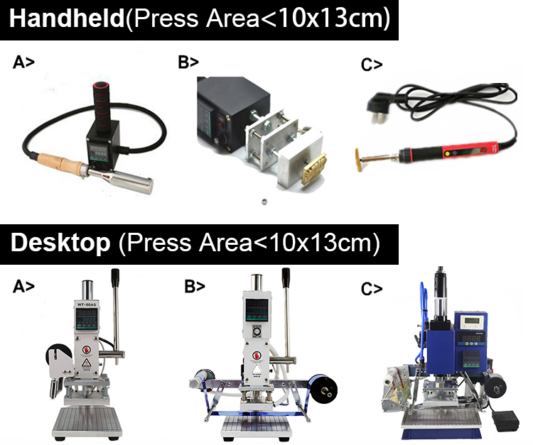 Multiple options for hot stamping machines