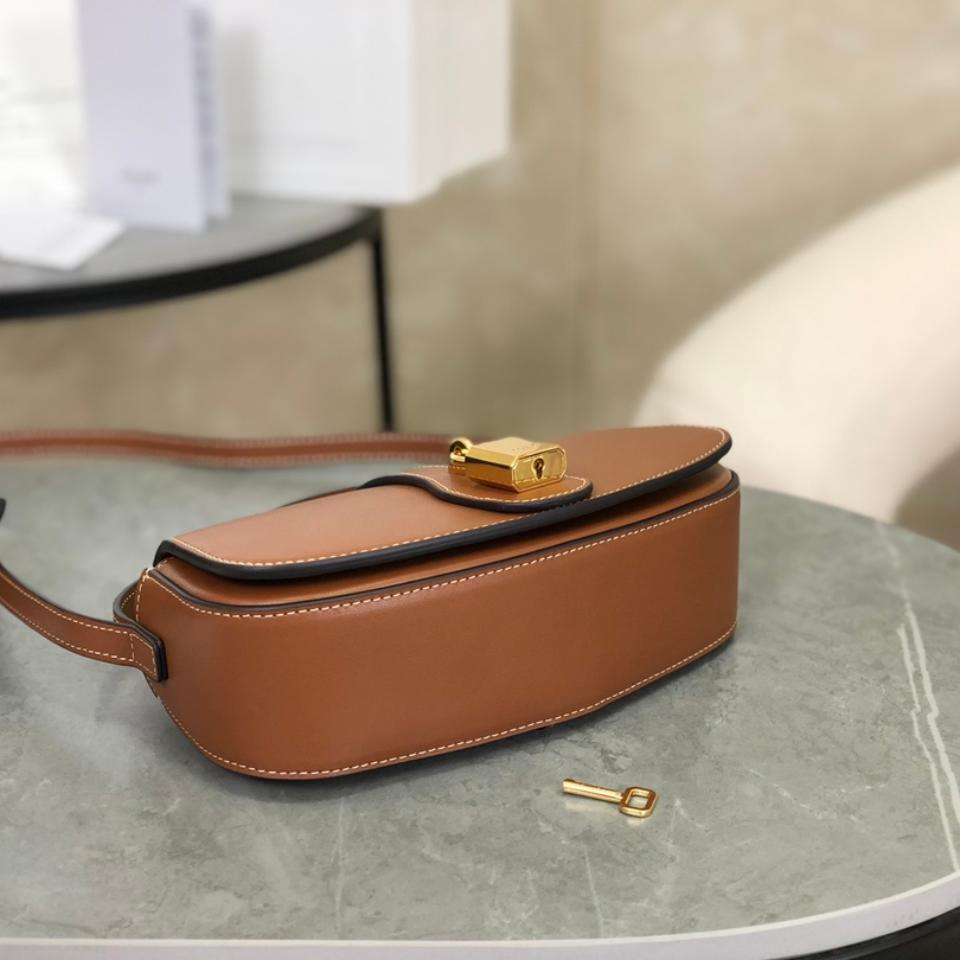 Luxury Designer Inspired Crossbody Purse for Women Office Daily Caramel Brown Padlock Flap Shoulder Bag