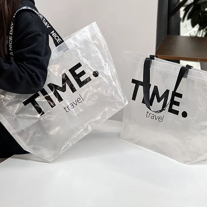 Wholesale Customized Transparent Waterproof Recyclable Laminated PP Woven Shopping Bag Environmentally Friendly Shopping Bag