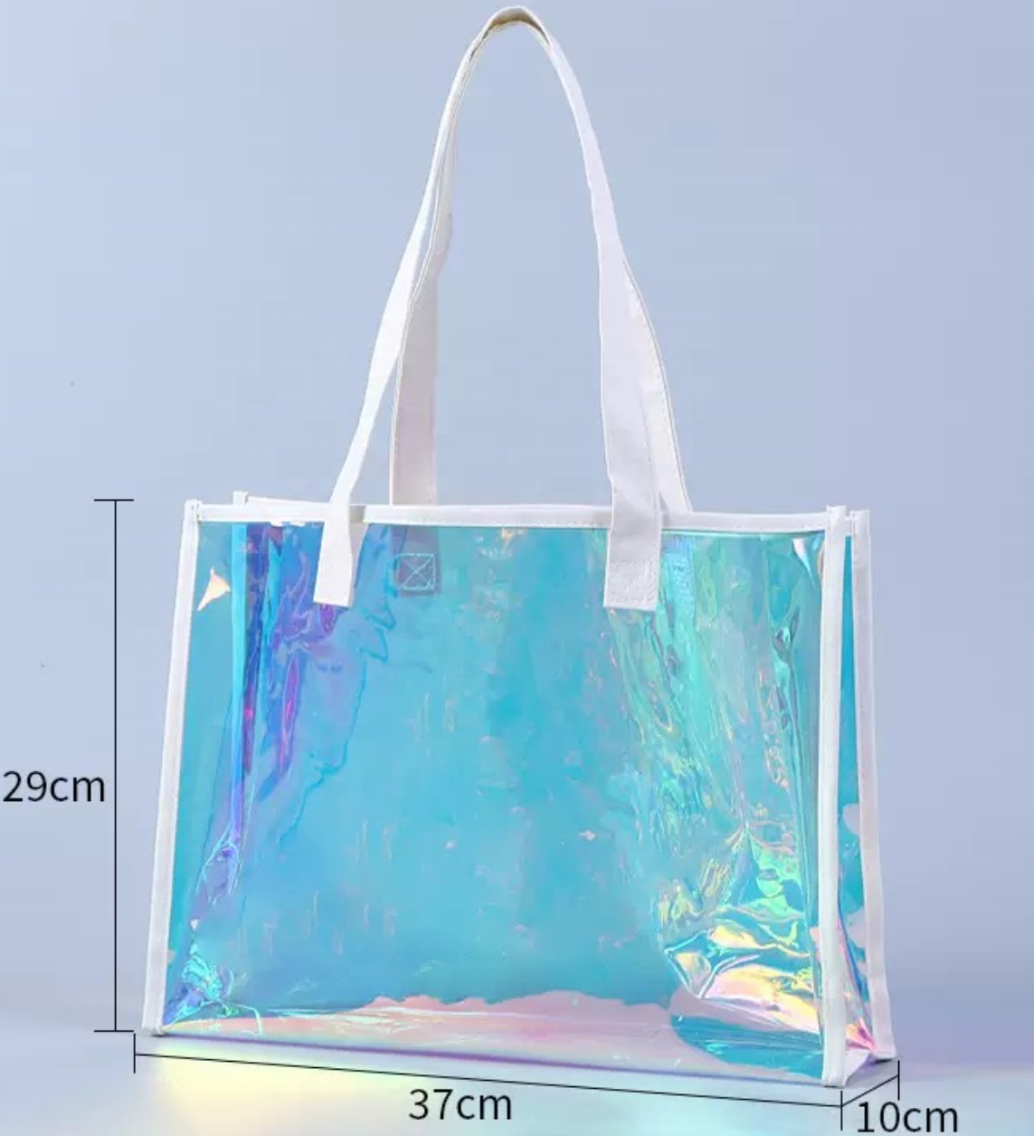 Custom Logo Luxury Large Handbags for Women New Design Tote Bag Pvc Custom Logo Iridescent Holographic Tote