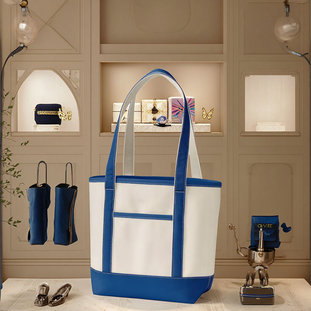 Custom Luxury Multifunctional Canvas Mommy Diaper Bag Tote Small Casual Tote Two Handles/Shoppers Open Closure Private Label