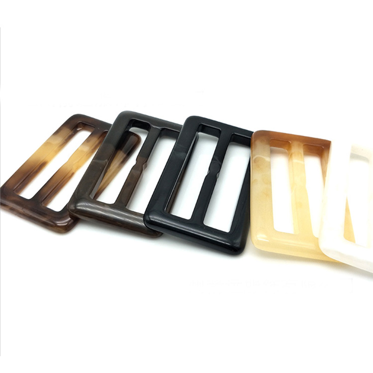 Oem Odm Support Classic Style Garment Accessories Tri Glide Resin Polyester Rectangle Buckle for Coat Belt