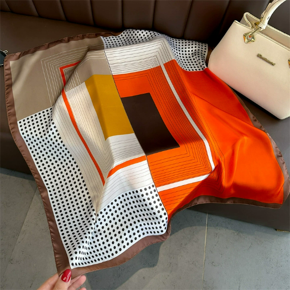 Hot Selling Luxury Satin Silk Square Scarf 70cm Printed Shawl Muslim Headscarf Women's Head Wraps