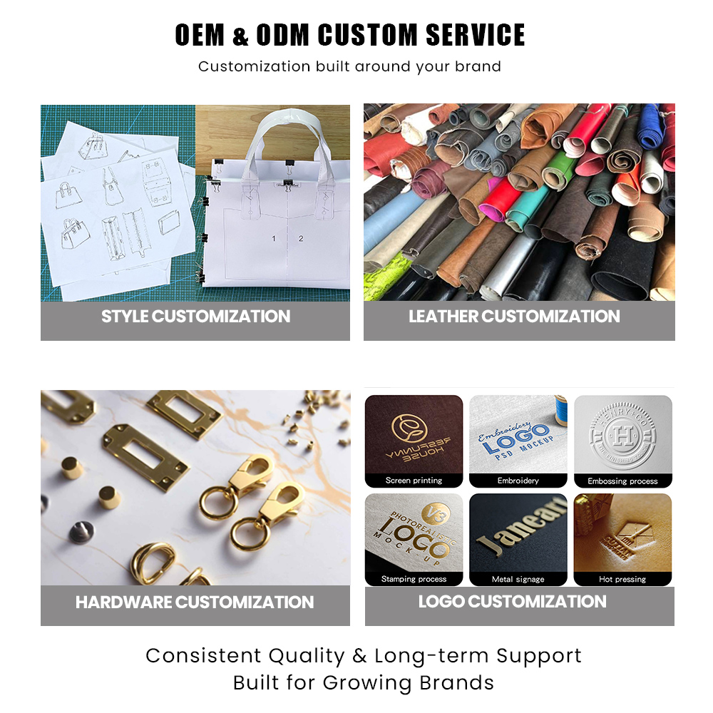 Custom Genuine Leather Bag Handbag Manufacturer OEM ODM Private Label Tote Shoulder Bag Branding Service Low MOQ Factory Direct