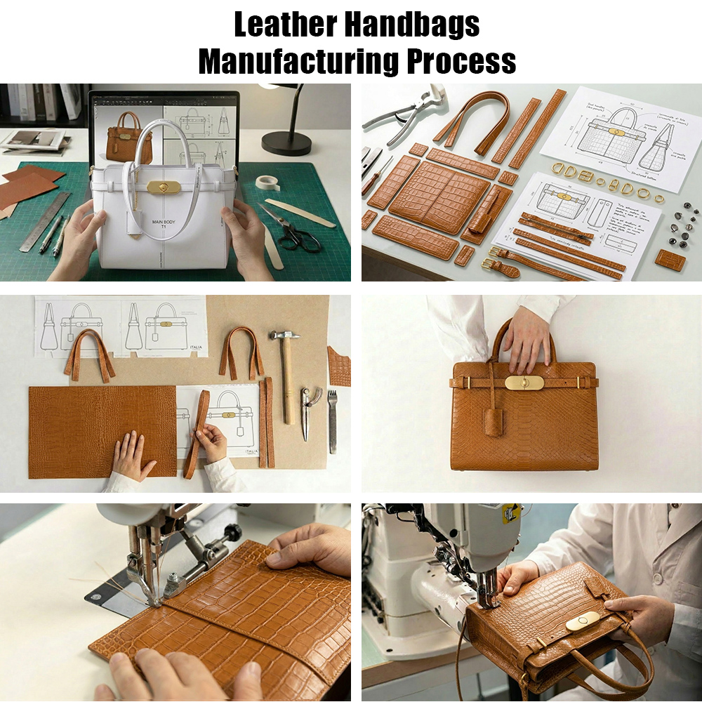 Custom Crocodile Texture Women Genuine Leather Handbag Manufacturer with Private Label ODM OEM Services Fast Sample and Low MOQ