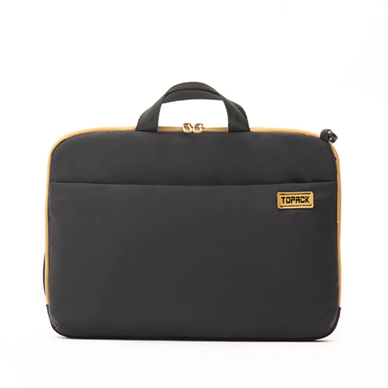 Large Capacity Black Twill Ladies Briefcase Detail 1