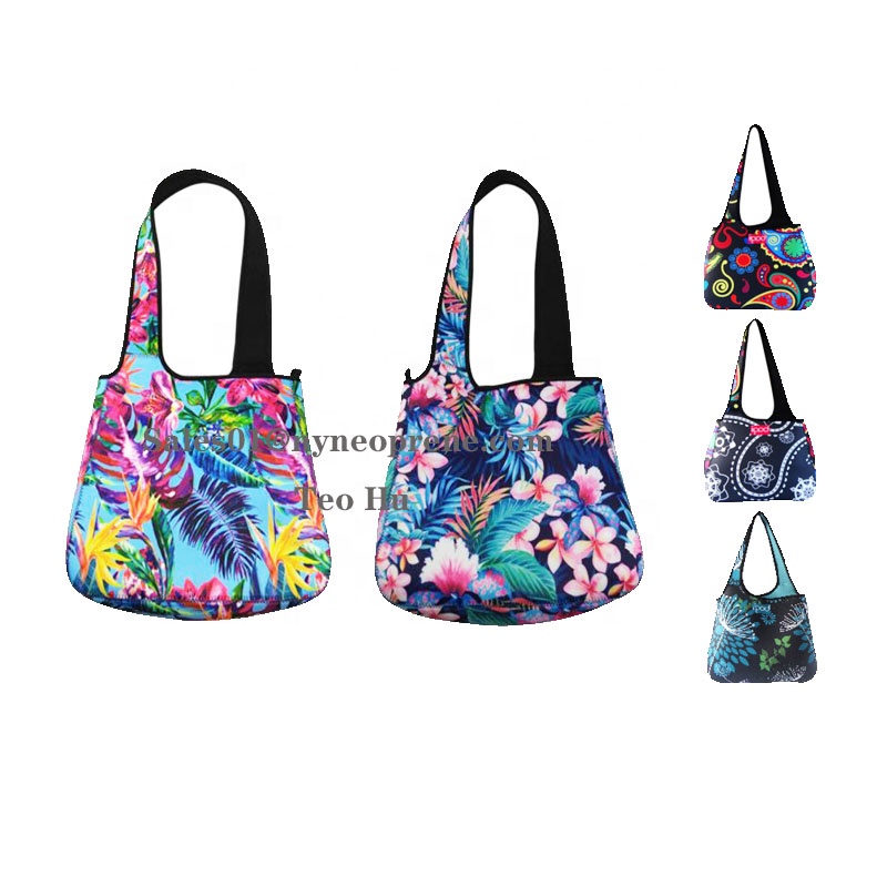OEM Elegant Custom Printing Ladies Handbags Casual Bag Handbag Waterproof Neoprene Women Shoulder Messenger Bag Purse Pouch