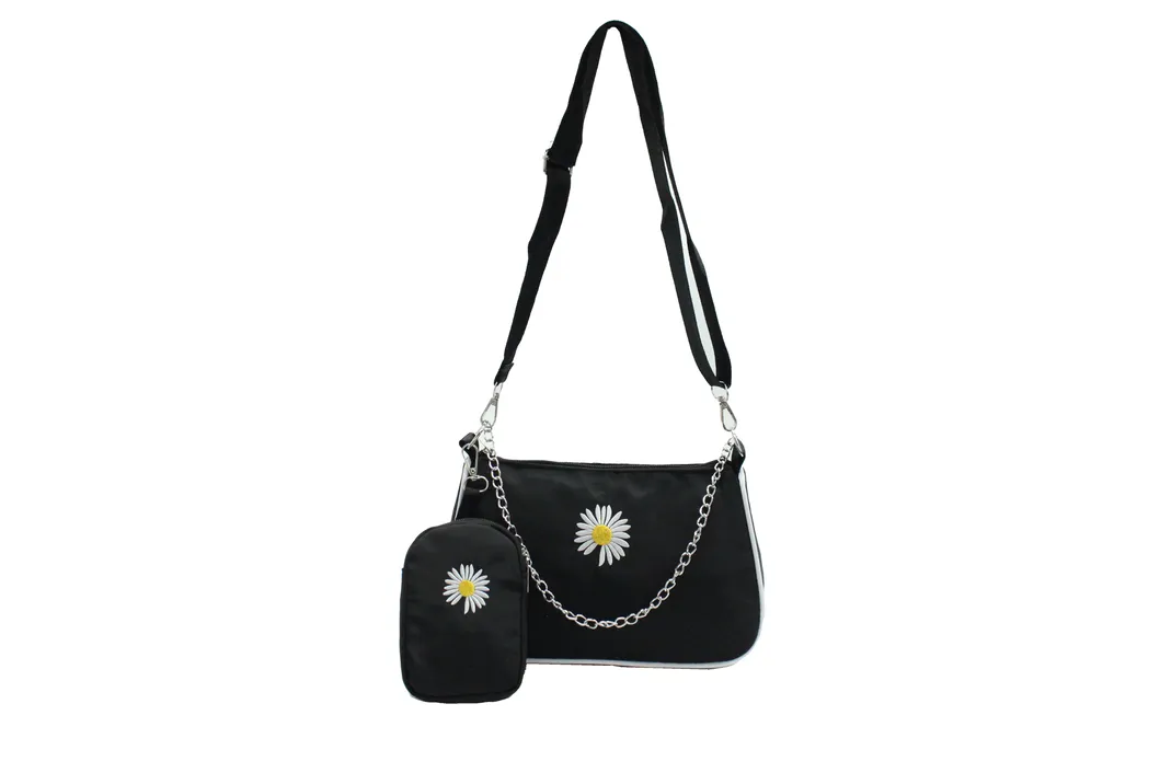 New Fashion Women Crossbody Handbag with Daisy Flower Pattern Shoulder Bag