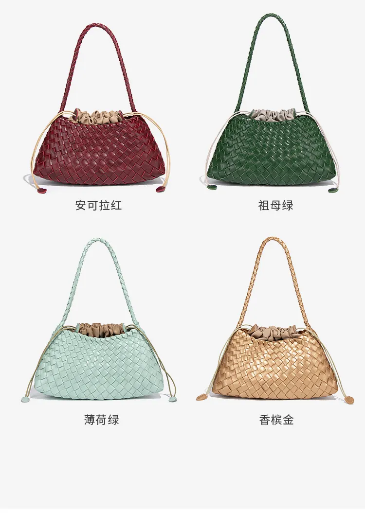 Trendy Chic Ladies Elegantdesigner Shoulder Vegan Leather Fashion Retro Casual High Quality Woven Handbag Braided Luxury Women Premium Bag