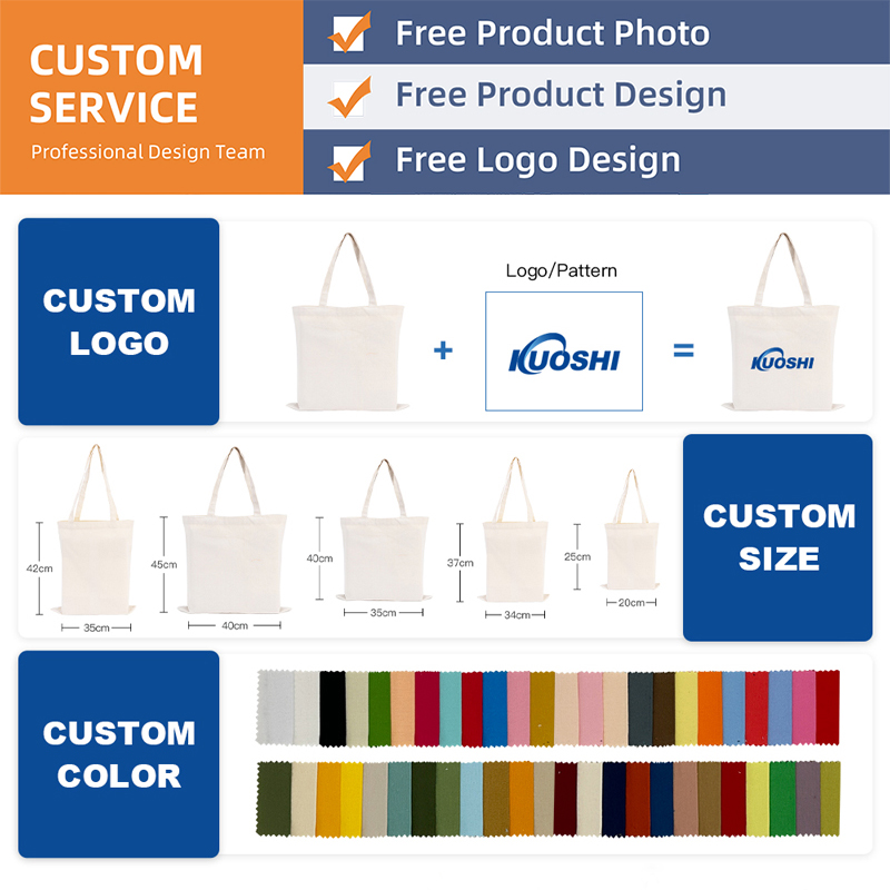 Customized Reusable Cotton Tote Bag - Sustainable, Recyclable Canvas Shopping and Travel Carryall for Women