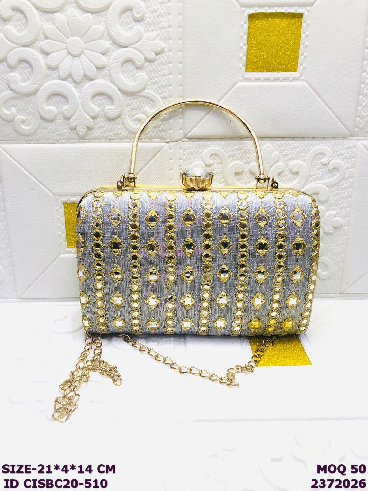 Premium Women Clutch Handbags with Sequin Embroidery, Luxury Evening Bags for Wedding Party and Festive Occasions Bulk Supplier