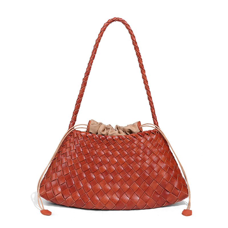 Trendy Chic Ladies Elegantdesigner Shoulder Vegan Leather Fashion Retro Casual High Quality Woven Handbag Braided Luxury Women Premium Bag