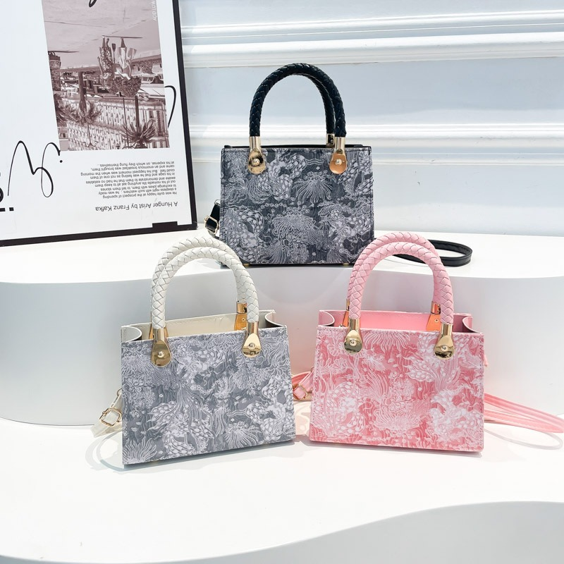 Leather Bag Manufacturer Factories in China Custom Wholesale OEM Low MOQ Embroidery Jacquard Braided Handle Women's Handbags