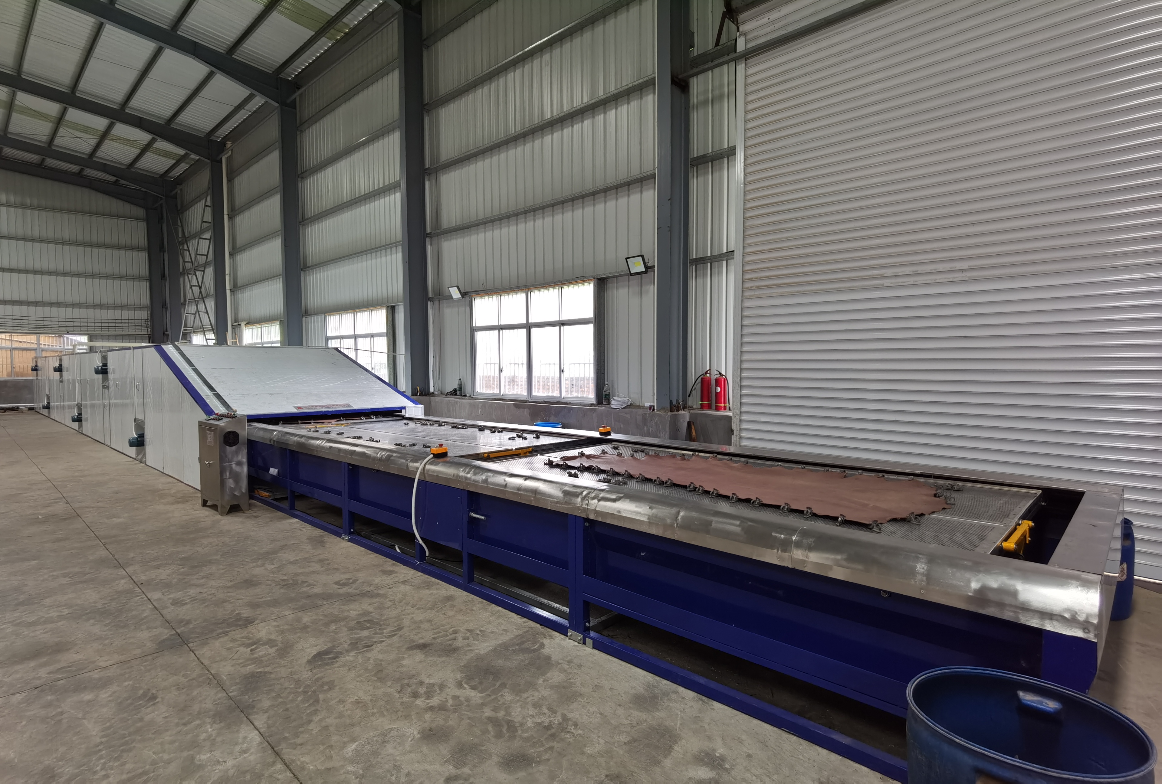 Stainless Steel Artificial Leather Making Machine Horizontal Type Toggling Dryer Tannery Equipment