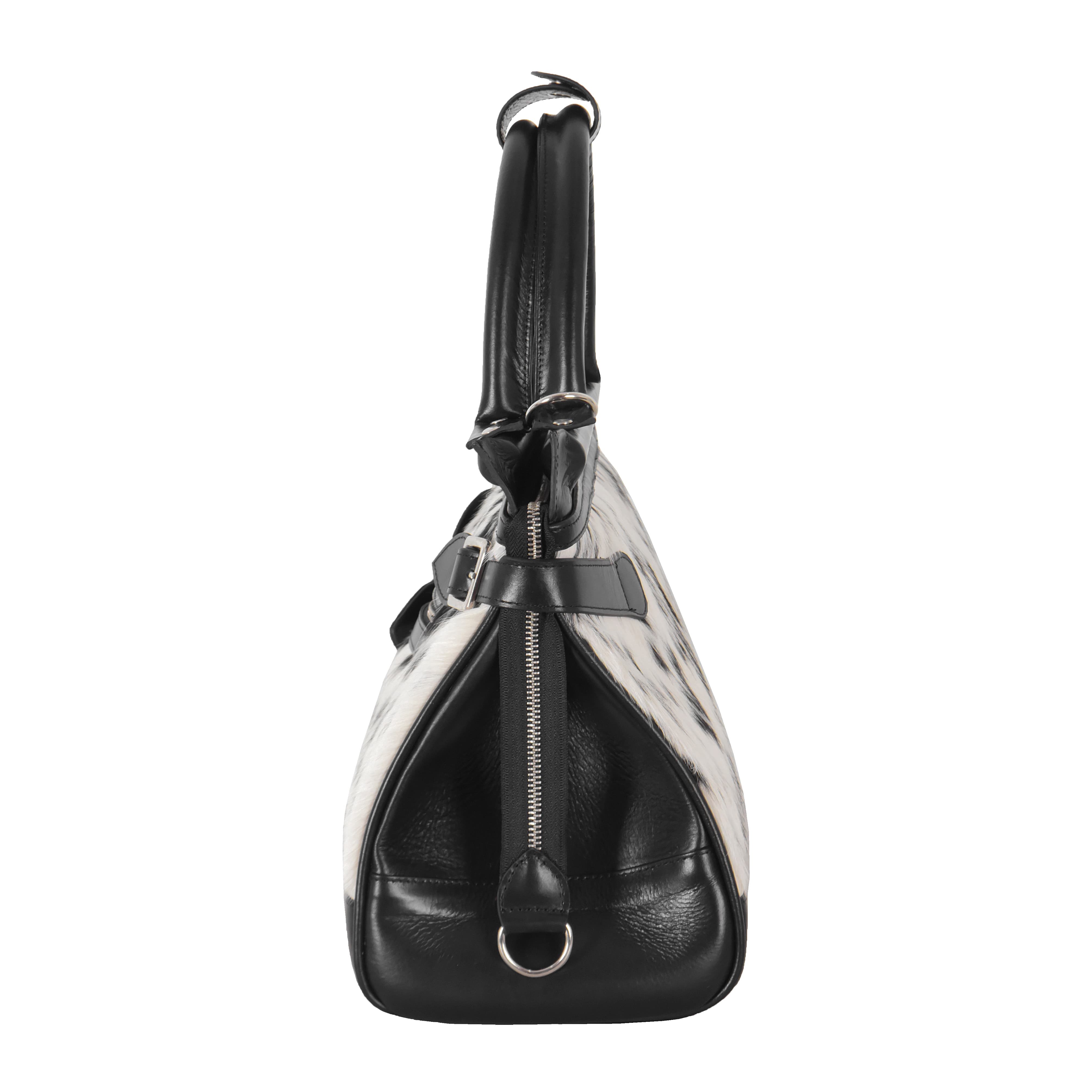 8080 Black Fur Ladies Bag Front
