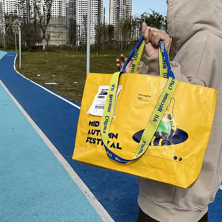 Recycled Bag Pp Woven Tote Laminate Custom Reusable Plastic Shopping Bag With Logo Polypropylene Tote Waterproof Grocery Bag
