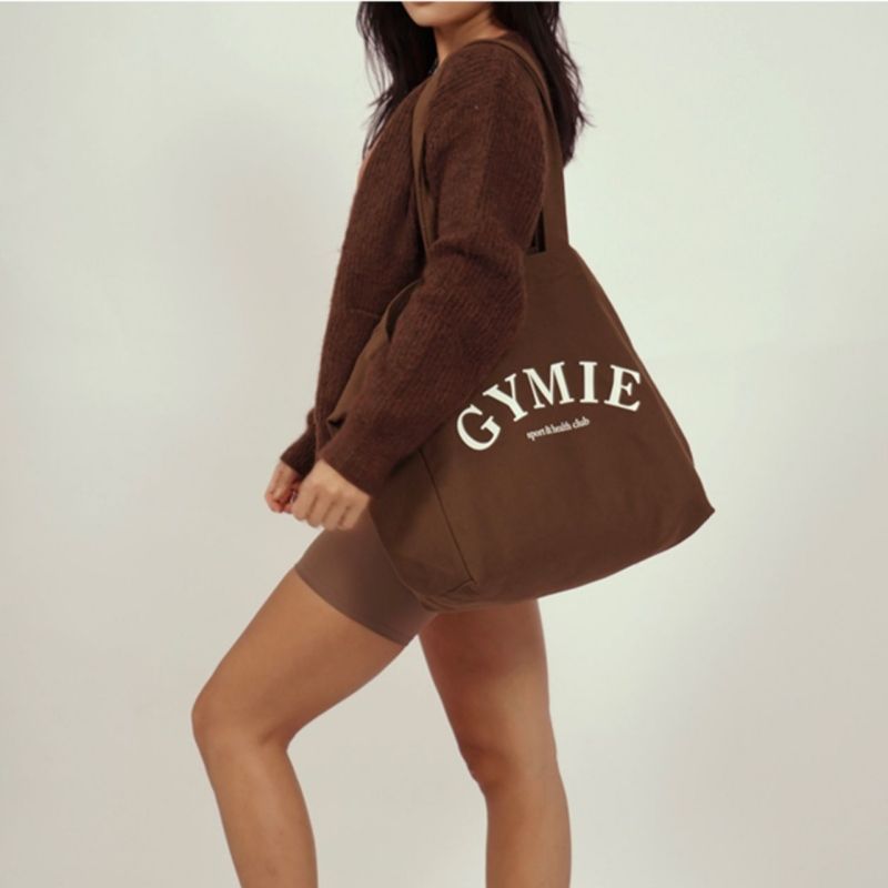 Custom Printed Logo Structured Sustainability Tote Bag Organic Cotton Color Canvas Shopping Bag
