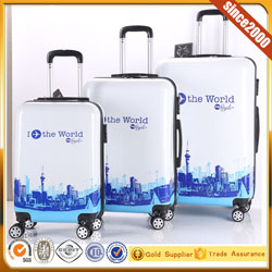 Durable Fabric Polyester 1680D Wheeled Trolley Luggage Bag Collection Soft Side Nylon 3 Pc Set 4 Spinner Travel Luggage