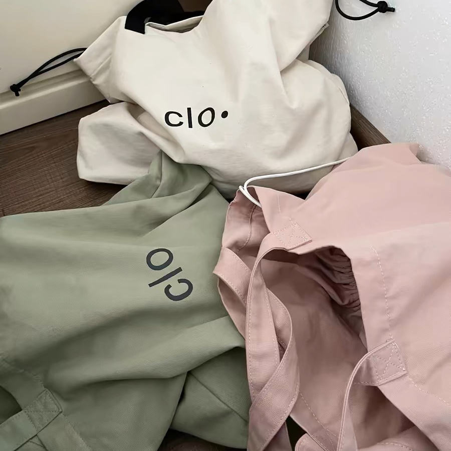 New Fashion Canvas Tote Handbag With Drawstring Organic Cotton Tote Bags With Custom Printed Logo for Women Daily Use