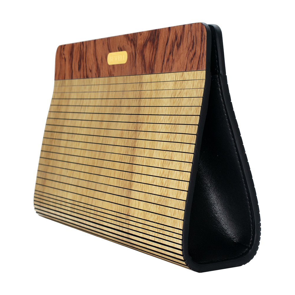 Customized Luxury Wooden Women's Handbags with Chains Trending Fashion Open Closure Type Private Label Online Retailer
